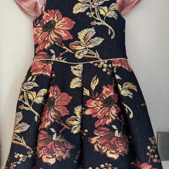 Dunnes Stores floral metallic dress with matching top Age 3EUC