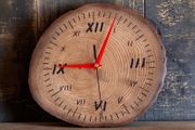 Handmade Wooden Clock Natural Wood Slice Silent Movement