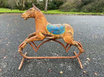 Retro Vintage Triang ltd metal rocking horse with original paint c1950.