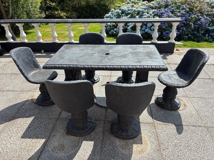 Solid Concrete Garden Dining Set
