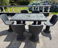 Solid Concrete Garden Dining Set
