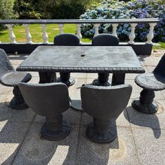 Solid Concrete Garden Dining Set