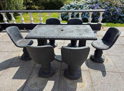 Solid Concrete Garden Dining Set