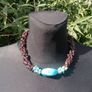 Garnet and Turquoise Silver Necklace Image 2