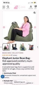 Khaki Green Beanbag - Reduced to sell