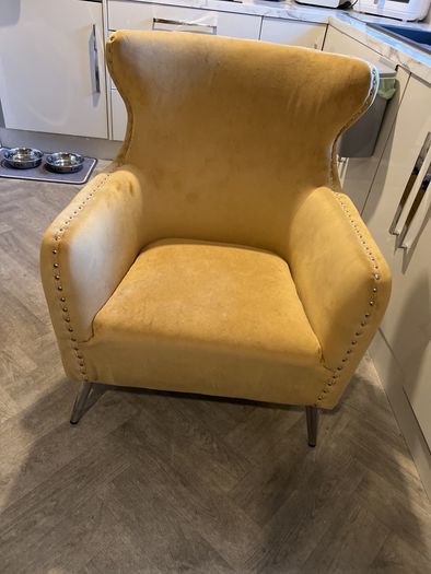 mustard armchair