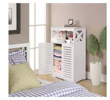 Bathroom Cabinet,Waterproof  Bathroom Floor Cabinet,Storage Cupboard Unit,White Bathroom Storage Organizer,Free Standing Cabinet,Compact Cabinet Store Bathroom Accessories