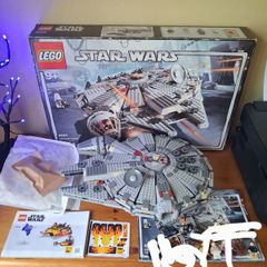Lego star wars 4504 Millennium Falcon Original Trilogy Edition box +75414 force burn speeder