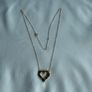 18k Gold Multigem stones Heart Necklace Image 3