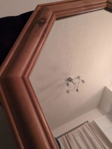 Mirror - Hexagonal wooden frame