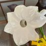 White Ceramic Lily Flower Ceramic Vase Laying Down Lily Shape Vase Image 5