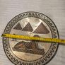 Vintage Egypt Brass Wall Plate - Sphinx & Pyramids - Etched Souvenir Image 4