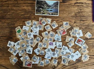 Ireland Big Used Stamp Lot and Old Killarney Postcard