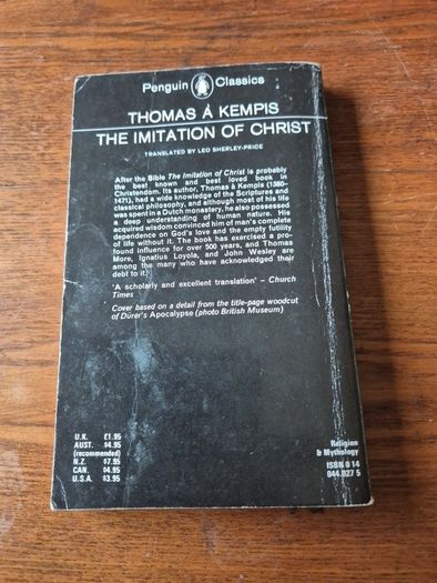 Vintage 1952 Thomas A Kempis 1st Ed. The Imitation of Christ First Edition Penguin Classics. Religious.
