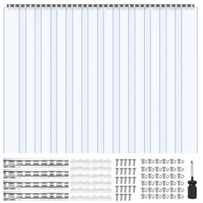 Strip Curtain, 2.4 m Height x 1.8 m Width x 2 mm Thickness, 12 PCS Walk in Freezer Cooler