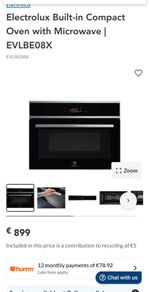 Electrolux EVLB08X oven with microwave combi New