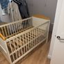 Mama & Papa Baby Cot with mattress with small strain in good condition Image 3
