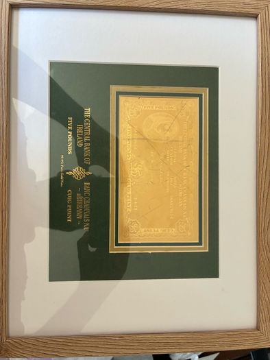 pure gold 5 pound punt note framed