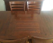 Dining Table & 6 Chairs, Sideboard & Mirror.