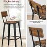 Vintage  Bar Stools Set of 2 with Backrest Steel Frame Image 6