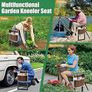 Foldable Garden Kneeling and Seat, Anti-Tipping Gardener Stool Widened Thick Soft Kneeling Pad, Heavy Duty Gardening Stool with Garden Tool Bag, Gardening Gift (Black) Image 5