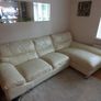 Cream leather couch Image 3
