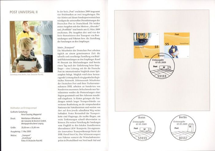 2009 Bundes Republic Deutschland (Germany) Federal Annual Stamp EFT Collection 2009 with 43 images of contents