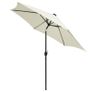 Parasol with LED Lights and Aluminium Pole 300 cm Sand White Image 2