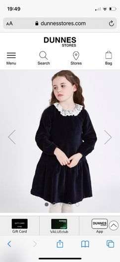 Leigh tucker navy velvet Matilda dress age 6-7