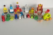 Wooden vehicles cars train helicopter bundle