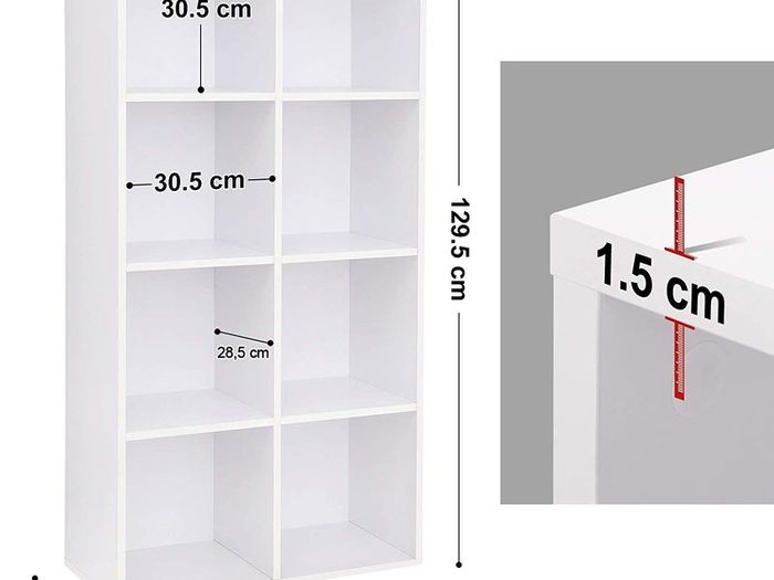 New 8 Cube Bookcase Storage Display Shelf Freestanding Cabinet Unit - FREE P&P