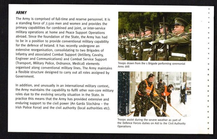 2013 Ireland Irish Defence Forces Commemorative Stamp Booklet Mint Never Hinged (MNH)