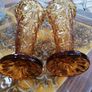 Pair of stunning Amber glass vases Image 4