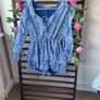 dress Zara blue & white long sleeve frilled detail playsuit medium Image 8