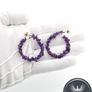 925 Sterling Silver & Amethyst Hooped Earrings Image 7