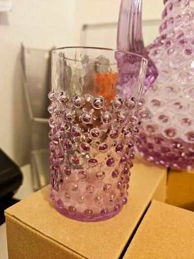 Hobnail 6x glasses and 2L jug set