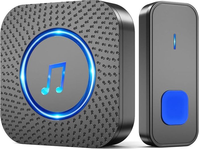 Wireless Doorbell, 1,300 ft Long Range Cordless Battery Operated, Wall Plug in Electric Door Chime Kit with 55 Melodies 5 Volume to Choose, LED Door Entry Bell