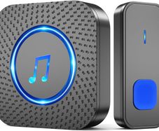 Wireless Doorbell, 1,300 ft Long Range Cordless Battery Operated, Wall Plug in Electric Door Chime Kit with 55 Melodies 5 Volume to Choose, LED Door Entry Bell