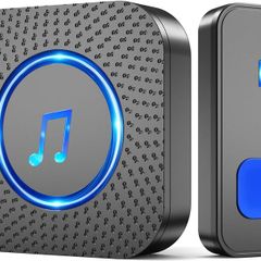 Wireless Doorbell, 1,300 ft Long Range Cordless Battery Operated, Wall Plug in Electric Door Chime Kit with 55 Melodies 5 Volume to Choose, LED Door Entry Bell