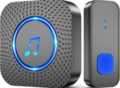Wireless Doorbell, 1,300 ft Long Range Cordless Battery Operated, Wall Plug in Electric Door Chime Kit with 55 Melodies 5 Volume to Choose, LED Door Entry Bell
