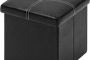 Storage Box with Lids Seat Faux Leather Folding Stools Cube Toy Chests for Kids bedroom Furniture Small Footstool 11.8 in(30cm)