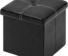 Storage Box with Lids Seat Faux Leather Folding Stools Cube Toy Chests for Kids bedroom Furniture Small Footstool 11.8 in(30cm)