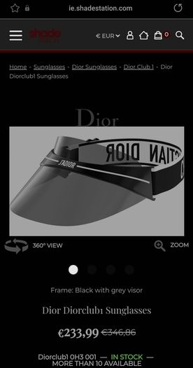 Dior Visor in Black