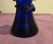 John Shelton Cobalt Blue Glass Vase - Signed