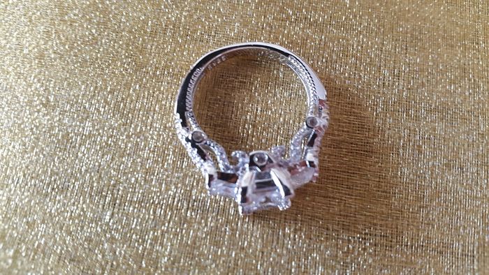 Vintage 3 Stone Fancy Engagement Ring