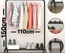 NEW Metal Clothes Rail Rack with Shoe Shelf