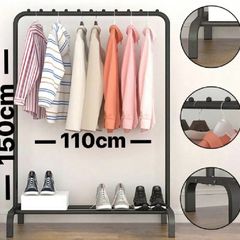 NEW Metal Clothes Rail Rack with Shoe Shelf