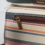Fossil Striped Canvas & Leather Hobo Bag + Matching Zip Wallet Set Image 4