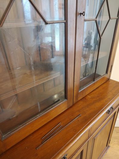 Early to mid 20th century Irish inlaid mahogany Glazed cabinet / bookcase