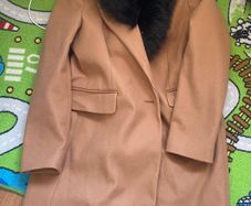 Faux fur collar coat